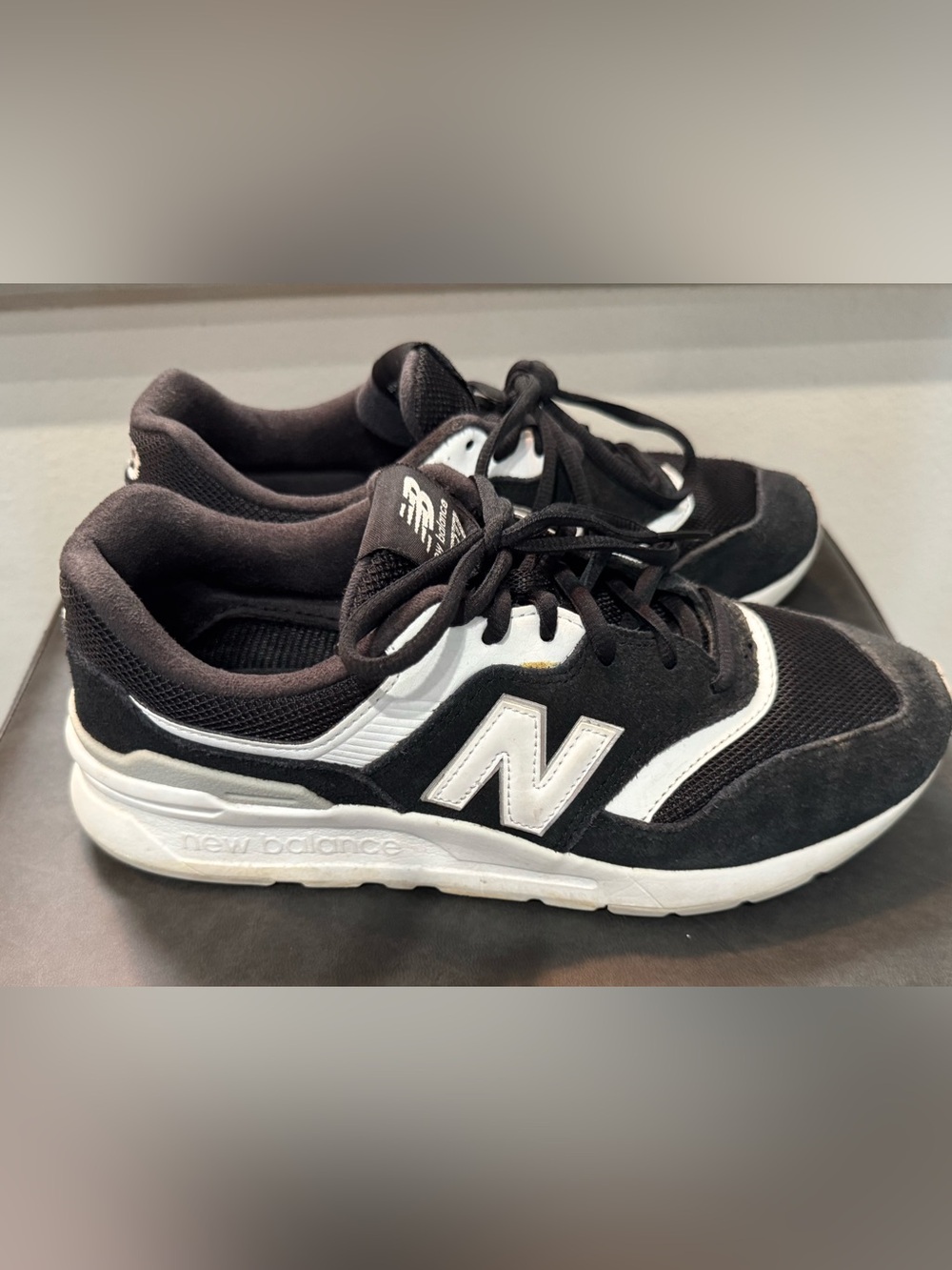 New Balance Black and White Runner Sneakers